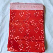 25/50/100个装心形图案防水邮寄袋 - 耐用塑料衣物及日常包裹递送袋，适用于派对、婚礼礼品袋 - 彩色 - 查看 8