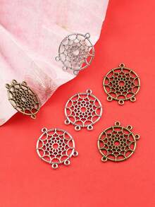 10/25个装 2色 捕梦网连接器吊坠 款式 捕梦网吊灯组件 连接件 吊坠 用于DIY耳环、钥匙扣、珠宝工艺品制作，34 x 27毫米