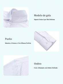 Men's Slim Fit Luxury Dress Shirt With Elastane, Wrinkle-Free Knit | Stylish Breathable Plaid Shirt | Elegant Slim Fit And High-Quality Fabric | Soft And Breathable | Imported Product - 白色的 - 查看 5