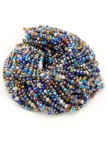 70颗8毫米彩色刻面合成水晶扁平散珠，适用于珠宝制作——适合DIY项链、手链和耳环——珠宝配件