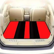 1pc Heavy Duty Car Trunk Mat, Non-Slip Surface And Splash-Proof Design - Fits Most Vehicles, Black & Red Striped Cargo Liner, Dust-Proof And Easy To Clean Trunk Protector, Scratch-Resistant And Leak-Proof, Ideal Christmas/Halloween Gift - Compatible With SUV, Sedan, Hatchback, SUV Specific Trunk Liner