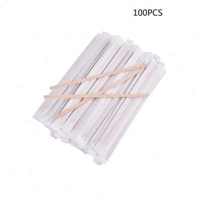 100pcs Wooden Coffee Stirrers, Daily Round End Disposable Stirring Stick School Supplies Back To School