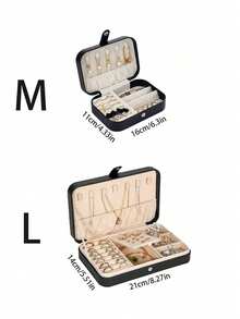 1pc PU Jewelry Storage Box, Portable Travel Jewelry Storage Box, Dressing Table Storage Container, Multi-Compartment Travel Jewelry Display Box, Multi-Function Jewelry Storage Box, Dustproof Storage Box, Storage Gift Box, Jewelry Box - Multicolor - View 3