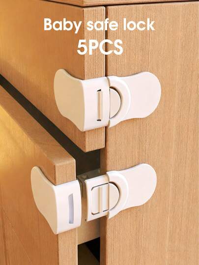 Child Safety Locks, Available In Multiple Colors, Suitable For Baby Wardrobes, Cabinets, Doors, Drawers, Etc. No Need To Press To Unlock, European Minimalist Design, Ideal For Families With Infants And Toddlers, Anti-Pinch, Effectively Prevents Safety Hazards, Very Practical.