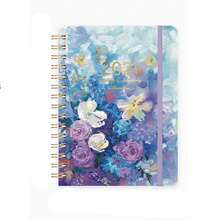 1本2026年1月至12月周/月计划笔记本，螺旋装订，花卉图案，多功能日历日记本，学生记事本 - 彩色 - 查看 16