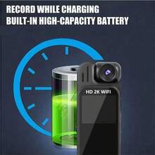 1pc 2K Ultra-High Definition Law Enforcement Recorder, Portable Wearable Camera, Motion Monitor, Equipped With A Lens That Can Rotate 180 Degrees, LCD Screen And Night Vision Function, Suitable For Travel, Sports, Cycling, Fishing And Daily Recording, And Also An Excellent Choice For Festivals And Birthday Gifts. - Black - View 9