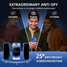MX   BERFY - Funda para iPhone 14 Pro Max compatible con protector de visualización de privacidad integrado y protección de cámara antiespía cuerpo completo a prueba de golpes mate para 14 Pro - AzulKlein - Ver 2