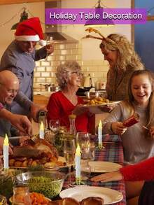 26pcs (12pcs 17cm/6.7in Candles, 12pcs 2cm/0.8in Hooks, 1pc 33.2cm/13.1in Magic Wand, 1pc 30m/9.8ft Fishing Line) Floating Candles With Magic Wand, Flameless Flickering Warm Light LED Taper Candles With Remote Control, Battery Powered For Christmas, Home, Wedding, Birthday Party Decor - Multicolor - View 12