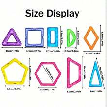 Magnetic Building Blocks Big Size DIY Magnets Toys, Magnetic Tiles Set,Learning Education Constructor Set, Colorful STEM Magnetic Toys For Boys And Girls,Designer Construction Set Toy Building Blocks , Gifts For Birthday/Party/Holiday(Random Color)(Picture Is For Reference Only) Student,Stationery,School Supplies - Multicolor - View 3