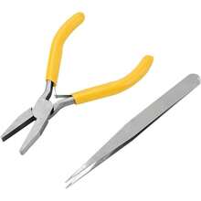 Juego de 5 herramientas profesionales para hacer joyas, alicates redondos curvados para hacer abalorios, kit de herramientas de reparación y elaboración de abalorios - 1 - Ver 9