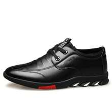 Fashionable Streetwear Style Low-Top Men Casual Shoes, Comfortable And Durable, Easy To Put On And Take Off, Versatile Men Dress Shoes For Daily Casual & Office Wear, Perfect Men Shoes For Autumn And Winter. - 黑色 - 查看 8