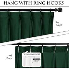 Olive Green Pinch Pleated Curtains 96 Inches Long, Thermal Insulated Window Drapes With Hooks, Soft Track System Panels Living Room, W38 X L96, 2 Panels, Home Decor - 深綠色 - 查看 5