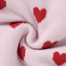 Romper Rajut Bayi Perempuan Motif Hati Merah Muda dengan Hiasan Rumbai dan Ruffle - Baby Pink - View 7