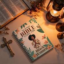 52周非裔美国女性圣经学习日志，花卉插图，52周非裔美国女性圣经学习指南，螺旋装订，非裔美国女性冥想/小组/圣诞节及文化节日礼物，灵性成长笔记本 - 5.5x8.3英寸 - 查看 4