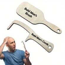 1pc Funny Gift Comb For Bald Men, Adult Novelty Party Favor, Father's Day Gift, Weird Gift, Useful Item, Cute Aesthetic Stuff, Cool Gadget - Beige - View 3