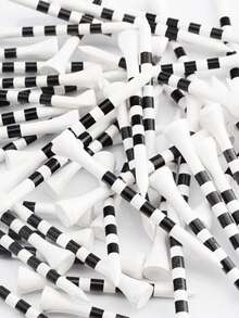 50pcs/Set Bamboo Golf Ball Holders, Professional Natural Bamboo Golf Ball Stands, Durable And Sturdy, Limited Edition Striped Golf Ball Holders, Size: 8.3cm (3.27 Inches), White/Red. Golf Gifts. Suitable As A Golf Ball Holder Gift For Friends.