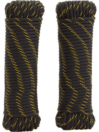 EstiloBuilt Industrial - Paquete De 2 Cuerdas De Nailon Trenzadas De 1/4 Pulgadas X 100 Pies Para PráCtica De Atar Nudos, Camping, Barcos, Amarre De Remolques, PiñAtaVersióN Mejorada