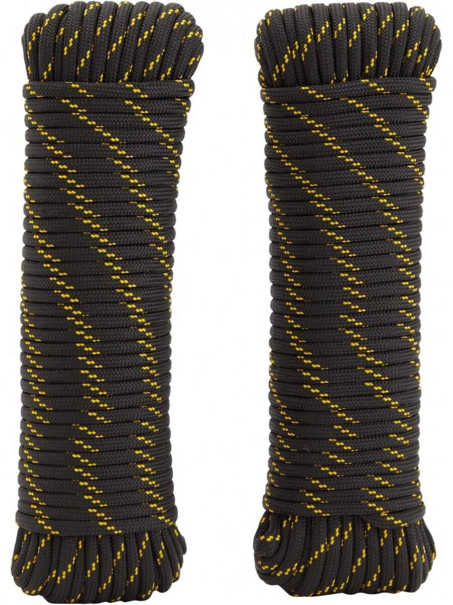 EstiloBuilt Industrial - Paquete De 2 Cuerdas De Nailon Trenzadas De 1/4 Pulgadas X 100 Pies Para PráCtica De Atar Nudos, Camping, Barcos, Amarre De Remolques, PiñAtaVersióN Mejorada - 1 - Ver 1