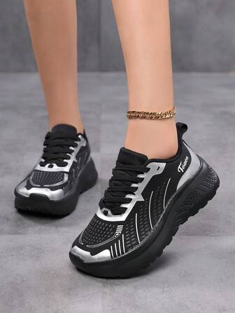 Damsneakers med bred tå, hög vrist, vardagsskor med ventilerande mesh, lätt design, ergonomisk fotbädd för svullna fötter, bekväm, tjock sula, bred passform för utomhussporter och löparskor