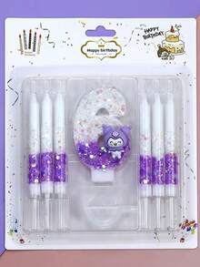 Sanrio Kuromi Theme Creative Candles, Birthday Party Candles, Theme Party Candles, 0-9 Number Candle Set, Cute Birthday Candles, Exquisite Cake Decorations.