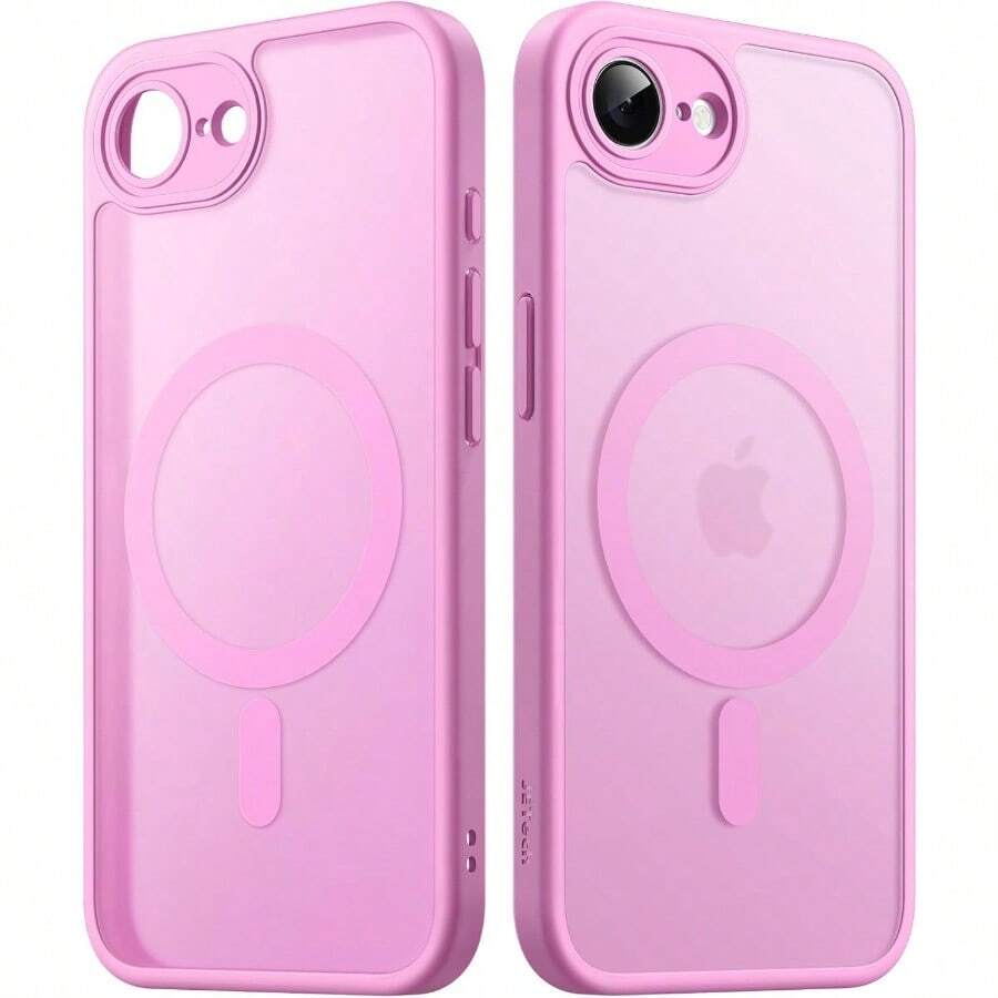 MX JETech Funda Magnética para iPhone 16e 6.1 Pulgadas 2025 Compatible con Carcasa Respaldo Translúcida Mate Slim Antigolpes Rosado - Rosado - Ver 1