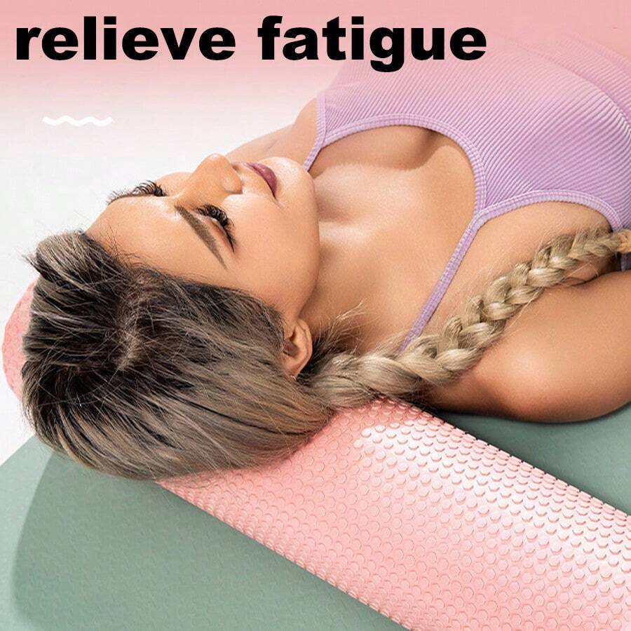 1个瑜伽滚筒，室内训练器材，半圆形泡沫滚筒，平衡瑜伽滚筒，EVA实心材质，健康运动，健身普拉提滚筒