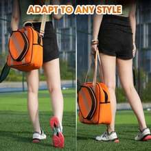 Mochila Padel, Bolsa de Tenis, Bolso Bandolera de Tenis de Hombro, Mochila para Padel, Gran Capacidad, Unisex, Puede Contener Raqueta de Bádminton, Raqueta de Squash, Tenis, Paddle(Naranja)