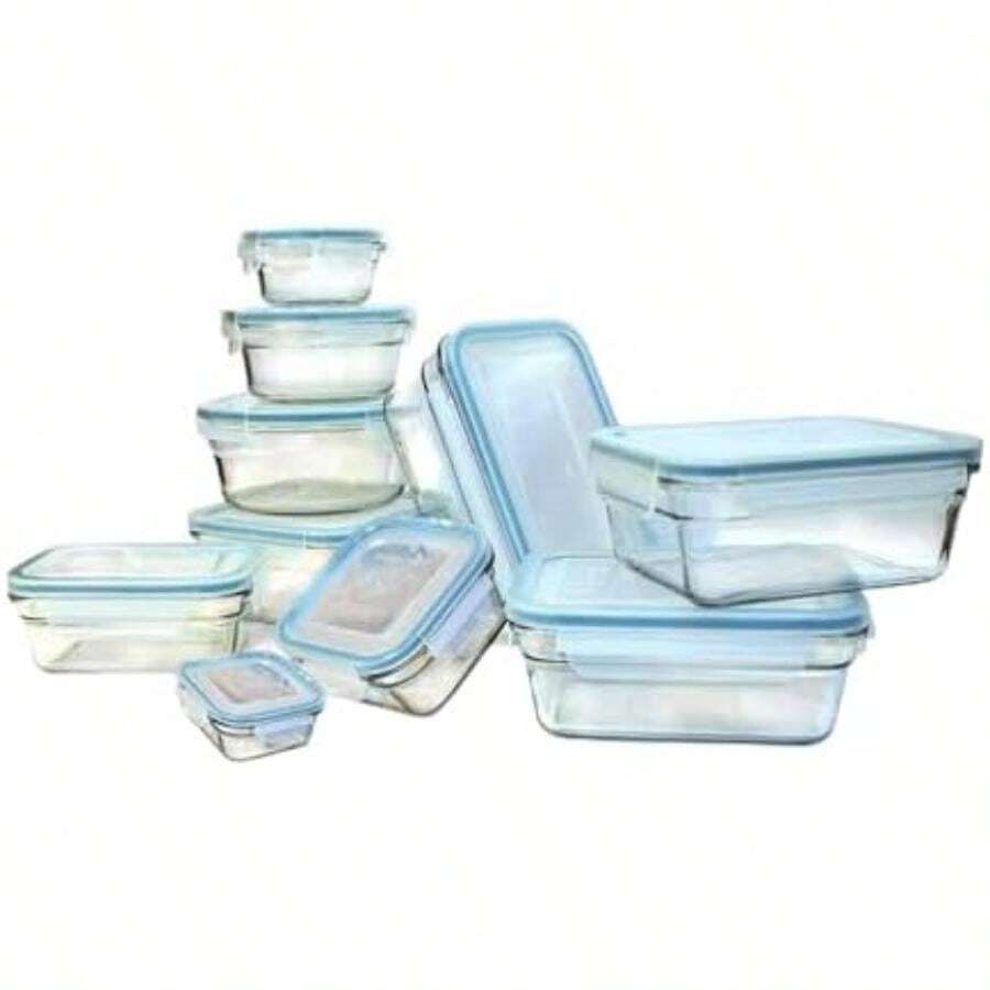 Snaplock - Juego de 20 recipientes de almacenamiento con cierre de vidrio templado para microondas y horno(default) - Multicolor - Ver 1
