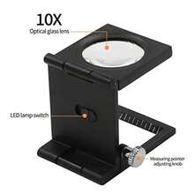lbyMeichoon Lupa Plegable De 10X Microscopio De Metal para Computadora Plegable Lupa con Luz LED para Lente óptica Textil UC5030 - Multicolor - Ver 4