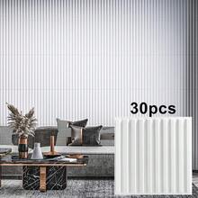 3D Wall Panel For Interior Wall Decoration, Water- And Oil-Resistant, PVC, Geometric Textured Wall Panel For Living Rooms, Halls, Bedrooms, Hotels, Offices, Black/White, 30 Cm X 30 Cm (Incl. Roll Of Wall Tape) - 條紋 - 查看 13
