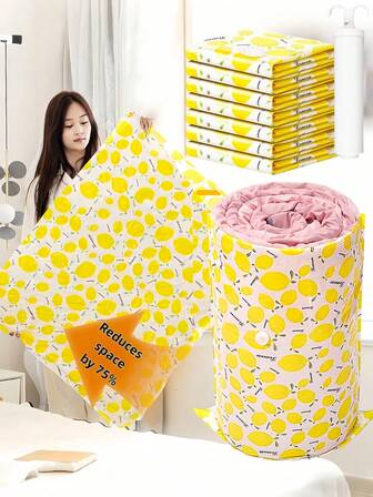 5 bolsas de almacenamiento al vacío [sin bomba de aire incluida] - Adecuadas para ropa, ropa de cama, organización de armarios, ahorra un 75% del espacio, bolsas de almacenamiento para viajes (4 tamaños disponibles) - Artículos decorativos, decoración de otoño, decoración navideña, decoración de habitaciones, decoración del hogar, decoración de dormitorios