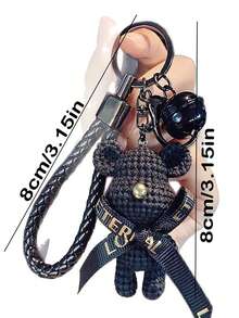 Llavero de peluche de oso, colgante de mochila de oso de peluche 3D de dibujos animados, regalo para mujeres - Multicolor - Ver 10