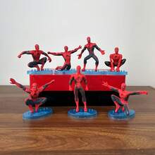 Marvel 漫威7件套蜘蛛侠玩偶，复仇者联盟超级英雄，汽车装饰，创意玩偶装饰，桌面汽车装饰，适合作为生日礼物、新年礼物、情人节礼物、复活节礼物。（随机款式） - 彩色 - 查看 2