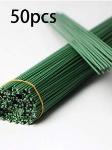 200/100/50/30/10 pezzi Steli di fiori ricoperti di verde, fili di ferro waterproof per artigianato e fioristica, adatti per decorazioni festive e progetti artigianali, utilizzabili per supporti per rampicanti, pergole da giardino regolabili, supporti per piante modellabili, steli versatili per fiori artificiali, super resistenti e facili da arrotolare, forme varie, accessori decorativi per profumo, attrezzi da giardino (colore casuale)