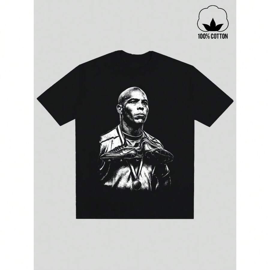 Ronaldo Fenômeno Total 90 Streetwear T-Shirt, 100% Cotton - 黑色 - 查看 1