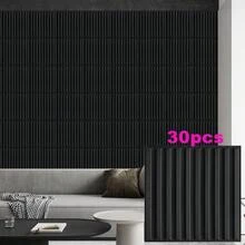 3D Wall Panel For Interior Wall Decoration, Water- And Oil-Resistant, PVC, Geometric Textured Wall Panel For Living Rooms, Halls, Bedrooms, Hotels, Offices, Black/White, 30 Cm X 30 Cm (Incl. Roll Of Wall Tape) - 條紋 - 查看 14
