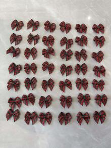 500/200/50/20pcs Christmas Gift Wrapping Bow - Handmade Red, Gold And Green Plaid Pattern Bow Decoration, Heart Bow, DIY Hand-Made Bow, Clothes, Bags, Bow, Suitable For Gifts And Handicrafts, Christmas, Christmas Decorations, New Year, New Year's Day, Valentine's Day, Mother's, Valentine's Day Party, Home Decor, Home Gifts - Multicolor - View 6