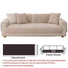 1pc Minimalist Luxurious High-End Curved Pattern Plush Sofa Cover, Home Decor Suitable For All Seasons, Machine Washable, Fits 1/2/3/4 Seater And L-Shaped Sofas In Bedroom, Office, Living Room