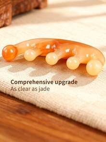 1pc Big Teeth Head Acupoint Green 5-Tooth Meridian Blood Massage Comb Resin Large-Tooth Head Massage Tool 5-Paw Half Round Shap Comb - Multicolor - View 4