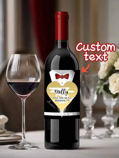 9/18/36pc Personalized Groomsman Proposal Scratch Off Wine Label, Custom Best Man Proposal Bottle Sticker, Wedding Invitation Wine Label, Scratch Off Surprise Gift For Groomsmen, Unique Proposal Idea For Best Man & Groomsman Gifts, Wedding Party Favor Label,Personalized Gift