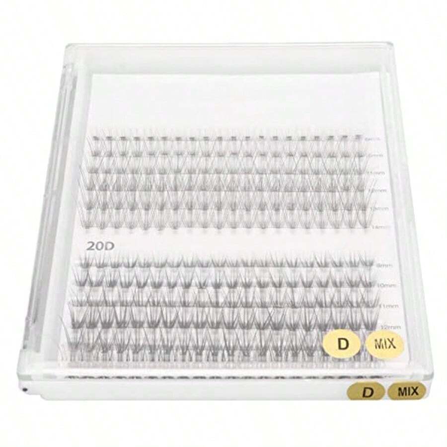 MX Pestañas Individuales Pestañas en Racimo 240 Piezas de Pestañas Postizas Juego de Extensiones de Pestañas Postizas 12 Filas Longitudes Variadas Raices Planas Extremos Conicos Pestañas Postizas - como en la foto - Ver 1