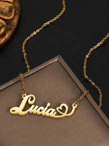 1条个性化名字项链，不锈钢材质，时尚百搭，秋季流行款，复古简约风格，适合足球妈妈、休闲人士、富裕的年轻女士以及各种场合佩戴，可定制，独一无二，个性十足，是送给女友、妈妈、家人、朋友的理想礼物，适合周年纪念日、生日、日常佩戴、晚宴、母亲节、情人节、毕业典礼、婚礼等场合，寓意永恒的爱 - C - 查看 9