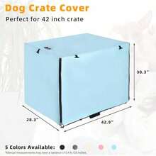ASXZone Pet Funda para Jaula de Perro con Puerta Doble: Funda de poliester para Jaula de Perro de 42 Pulgadas Color Azul - azul - Ver 2