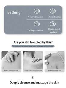 1pc/2pcs Multi-Color Long Handle Soft Hair Japanese Bath Brush, Multifunctional Two-In-One Exfoliating Shower Brush For Back Scrubbing - Multicolor - View 5