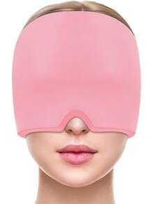 1pc Single Layer Cooling Gel Head Cap, Cold/Hot Compress Ice Pack Headache Relief Mask - Solid Color - View 6