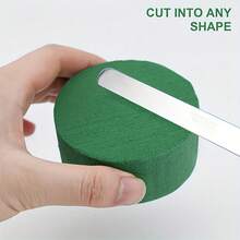 1PC Round Floral Foam Block, 7+ Days Moisture Retention Dense Foam, 2-Min Fast Water Absorb Reusable Foam For Fresh Dried Artificial Flowers, Beginner-Friendly Easy-To-Shape Stable Stem Holder, Essential For DIY Bouquet Wedding Party Cafe Hotel Floral Arrangement Supplies - Multicolor - View 3