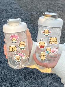 63 PIEZAS/PAQUETE Pegatinas de oso encantador de vinilo de tamaños surtidos, duraderas. Suministros para scrapbooking, regalo de Año Nuevo 2026, artículos de papelería estéticos lindos, accesorios de escritorio para proyectos de scrapbooking - Multicolor - Ver 6