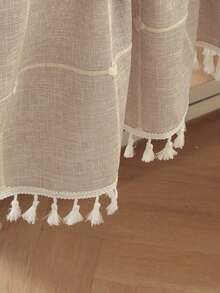 1件米色刺绣花卉桌布，简约农舍风格，长方形，适用于家庭、派对、酒店、餐厅、餐桌聚会及节日礼品，实用易清洁，适合客厅茶几/婚礼，四季皆宜，多种尺寸可选