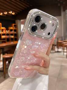 Premium Pink Heart Acrylic Hard Phone Compatible With 17 Pro/17 Pro/17/17/16 Pro/16/16 Pro/16 Plus/15/15 Pro/15 Pro/15 Plus/11/12/13/14 Pro/11 Pro/11 Pro/12 Pro/12 Pro/13 Pro/13 Pro/Plus/14 Pro/14 Pro/14 Plus, Minimalist & Design - 粉紅雷射心 - 查看 2