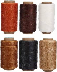 Estilo250M/820.2Ft Hilo Encerado 150D Accesorios De CordóN De Cosido Plano Para Suministros De Cuero Artesanales Macrame DIY(Blanco)VersióN Mejorada - 1 - Ver 8